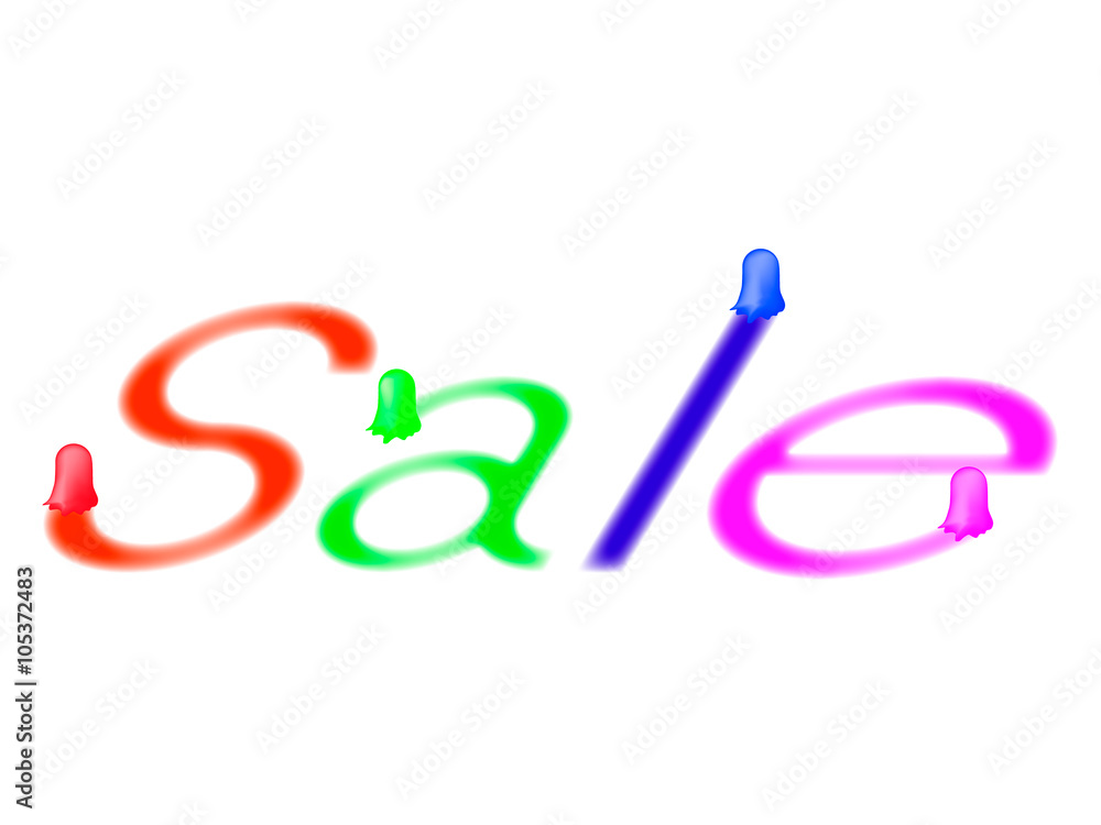 colorful closeout discount / drops of paint, write the word colorful closeout discount / drops of paint, write the word