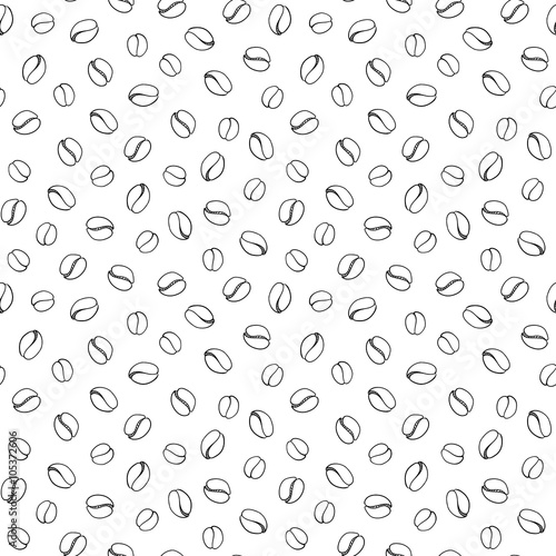 seamless vector pattern with coffee beans © gannabassak12