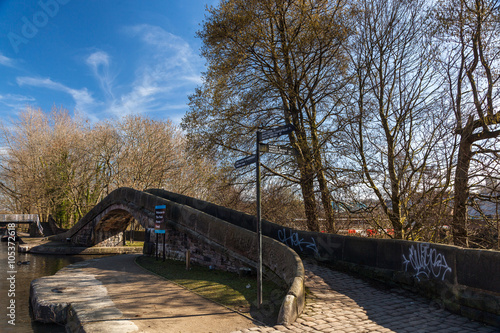 Ashton Under Lyne. Lancashire, England, UK - March 14, 2016: Portland Basin Canal Bridge