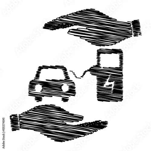 Electrocar battery charging sign
