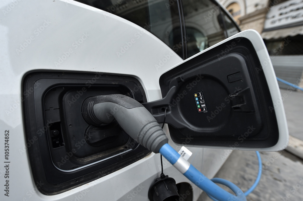 Charging an electric car with the power plug
Charging an electric car with the power plug