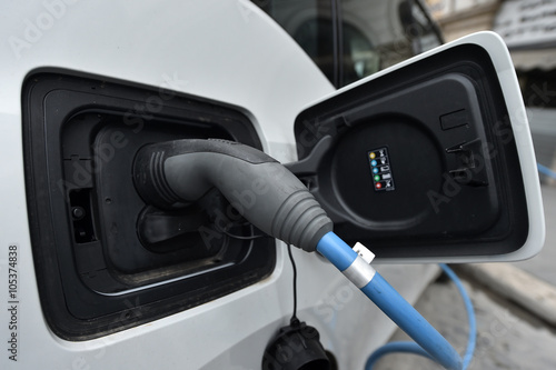 Charging an electric car with the power plug 
