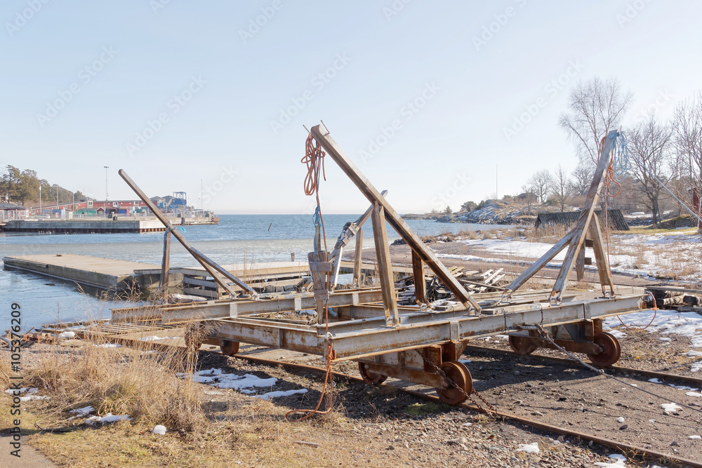 Vehicle to launch boats to the sea