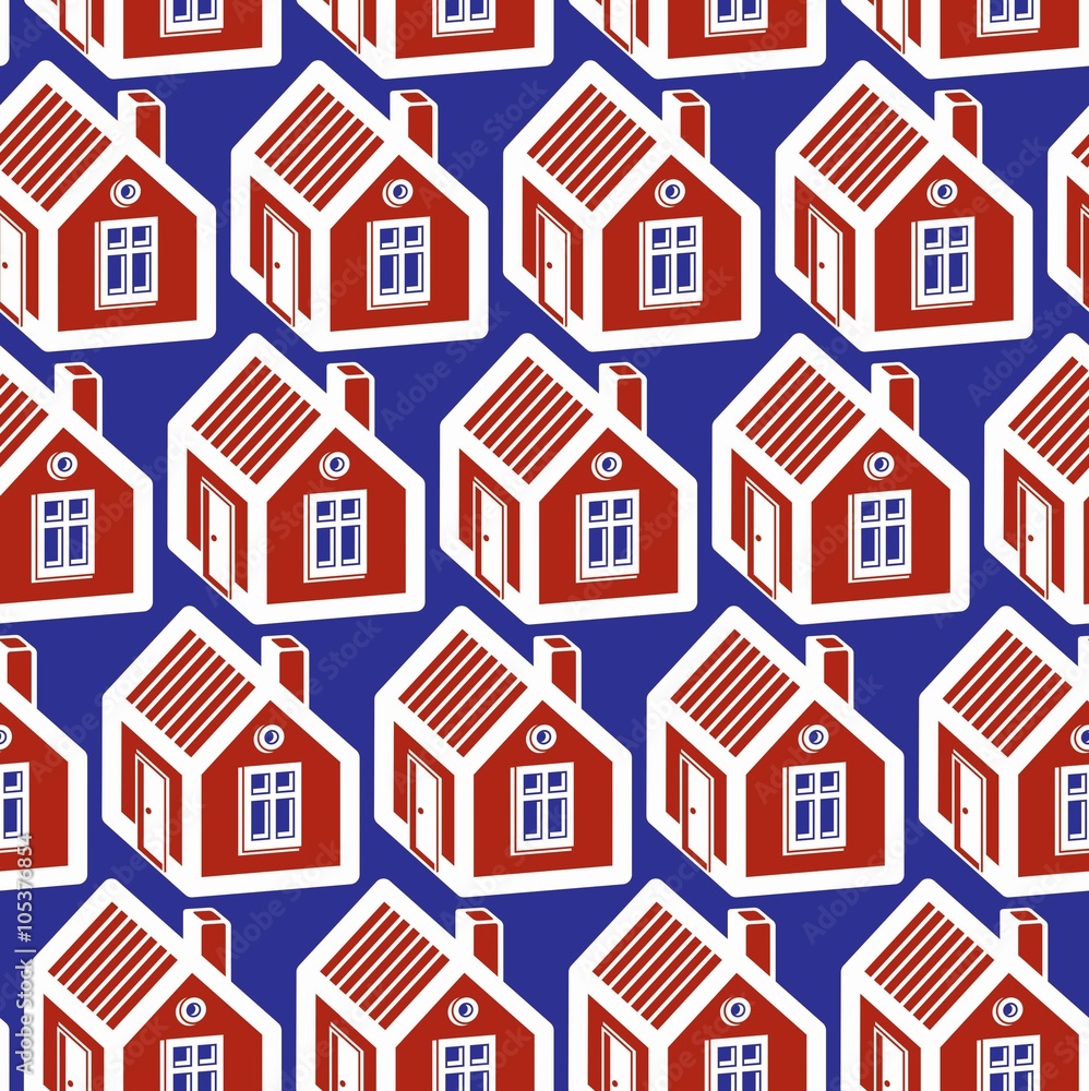 Simple houses continuous vector background. Property Simple houses continuous vector background. Property