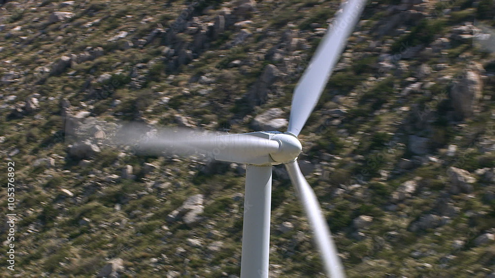 Aerial shot of energy producing wind turbines Aerial shot of energy producing wind turbines