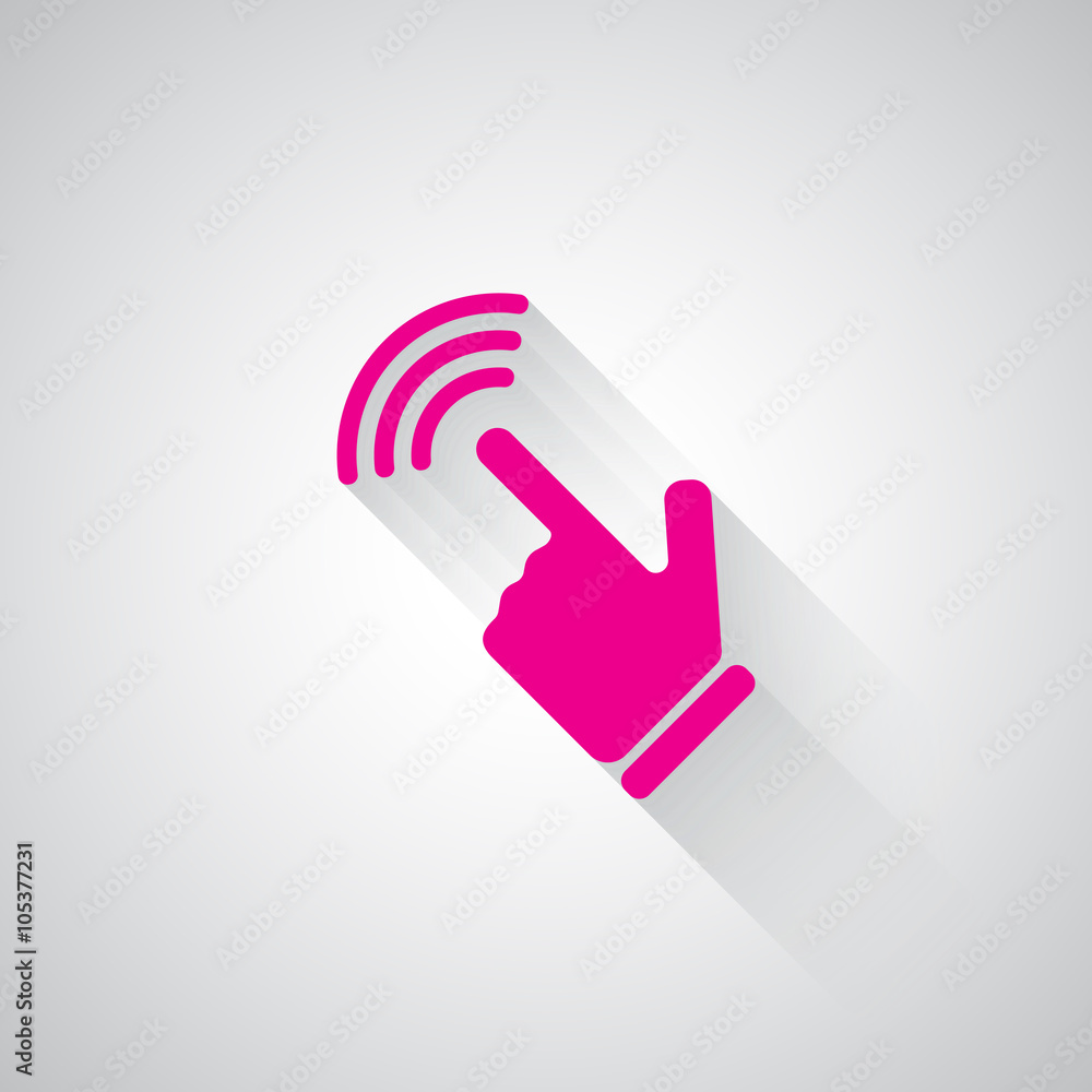 Pink Touch Screen web icon on light grey background Pink Touch Screen web icon on light grey background