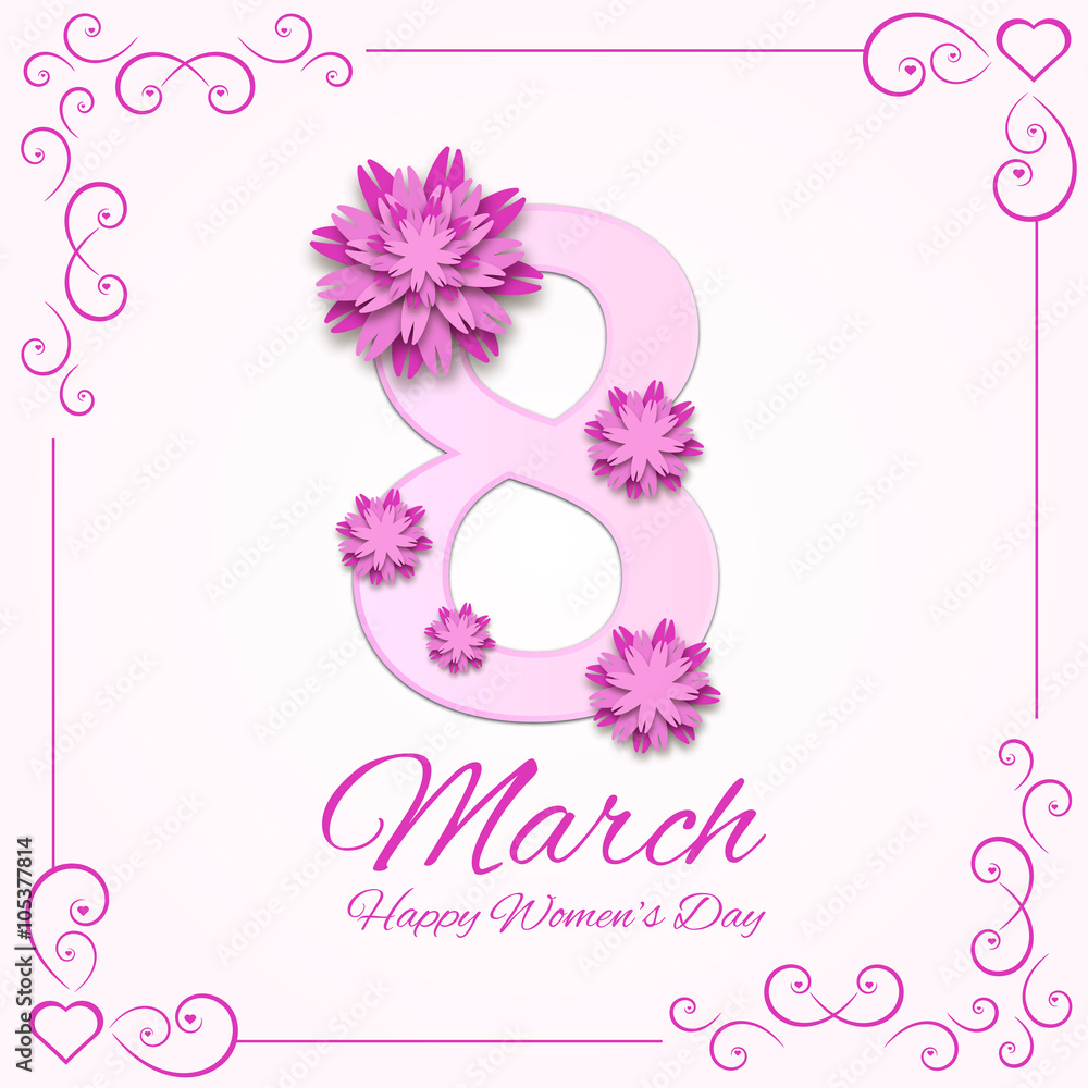 March Women's Day greeting card template