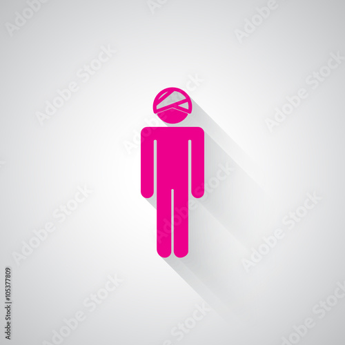 Pink Head web icon on light grey background