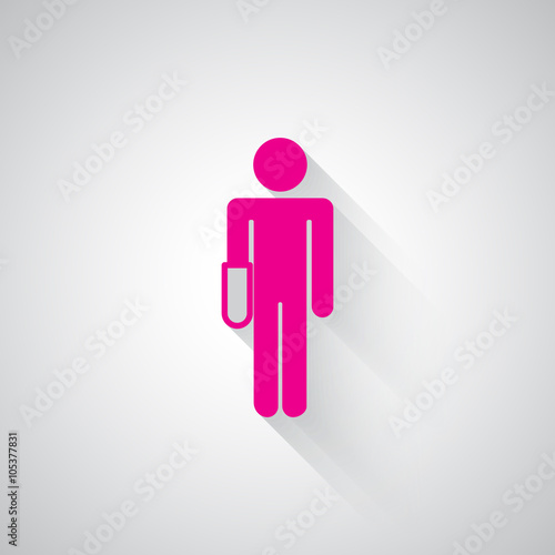Pink Hand web icon on light grey background