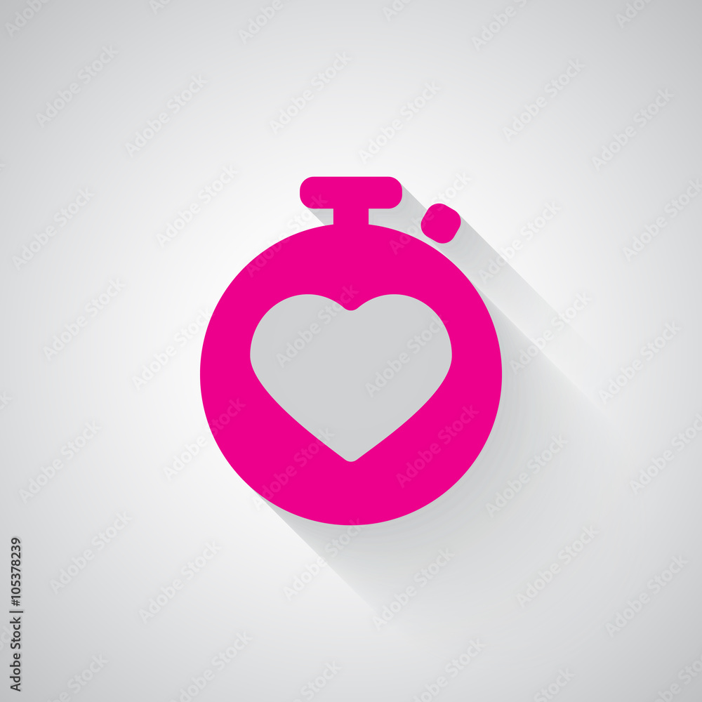 Pink Heart Rate Monitor web icon on light grey background Pink Heart Rate Monitor web icon on light grey background