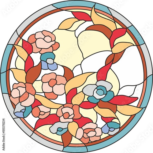stained glass window flower pattern