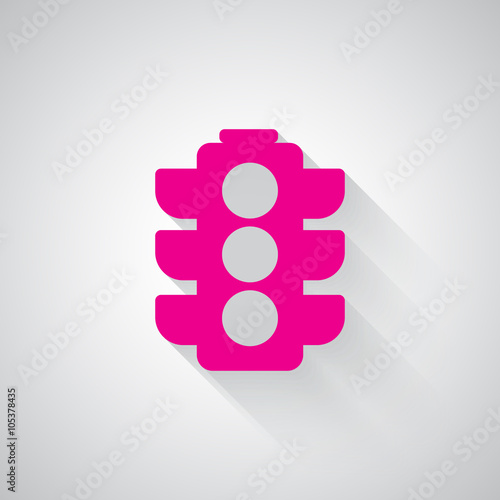Pink Traffic Light web icon on light grey background