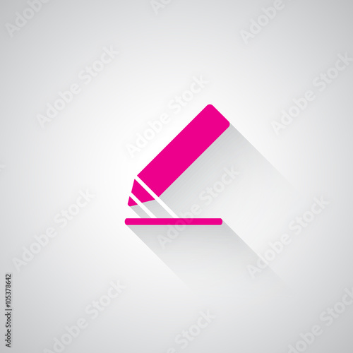 Pink Sign Here web icon on light grey background