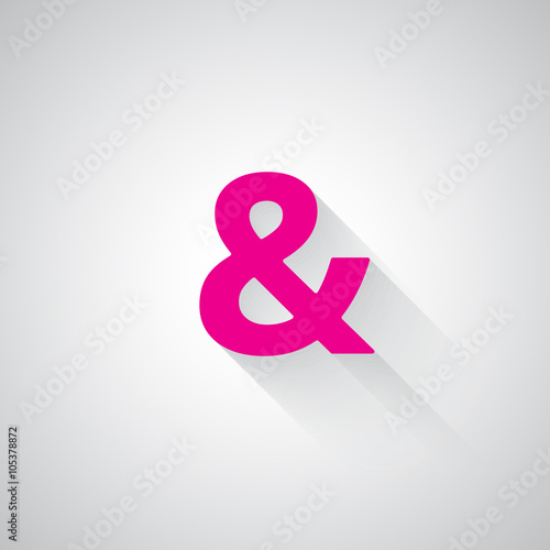 Pink Ampersand web icon on light grey background