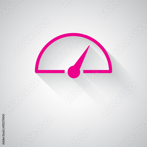 Pink Speed Meter web icon on light grey background