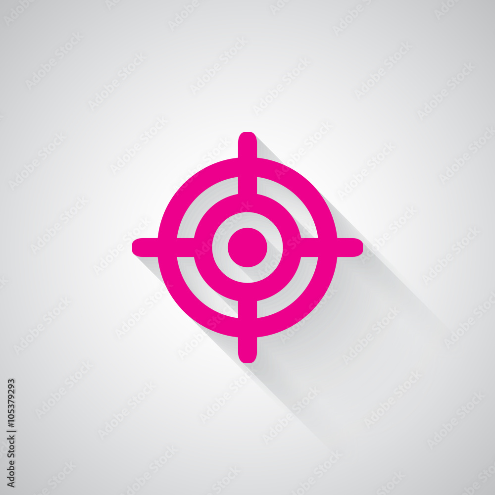 Pink Target web icon on light grey background Pink Target web icon on light grey background