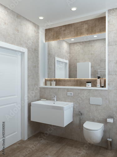 Bathroom modern style  3D render