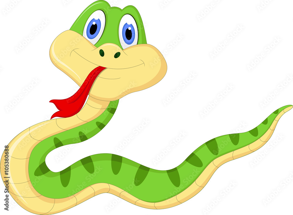 Cute snake cartoon for you design Stock Vector | Adobe Stock