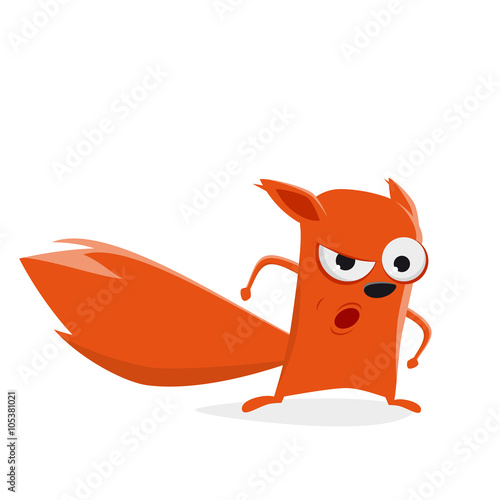 funny cartoon squirrel is angry