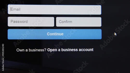 creation business account in the payment system in ineternet photo