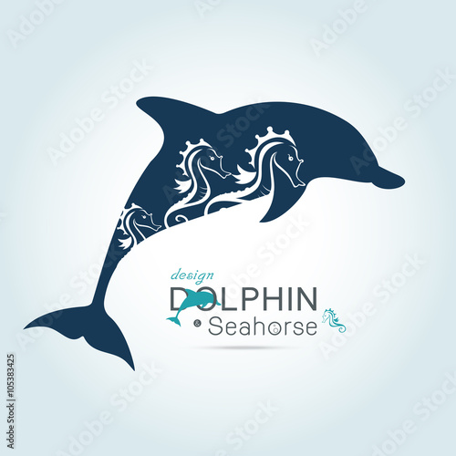 seahorse in dolphin spacing concetp, design element