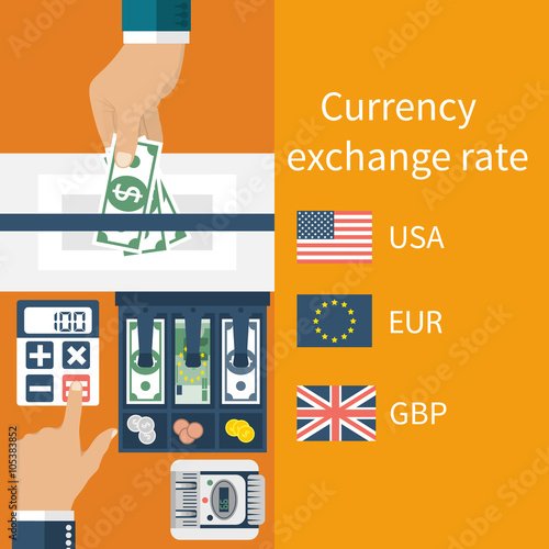Currency exchange concept