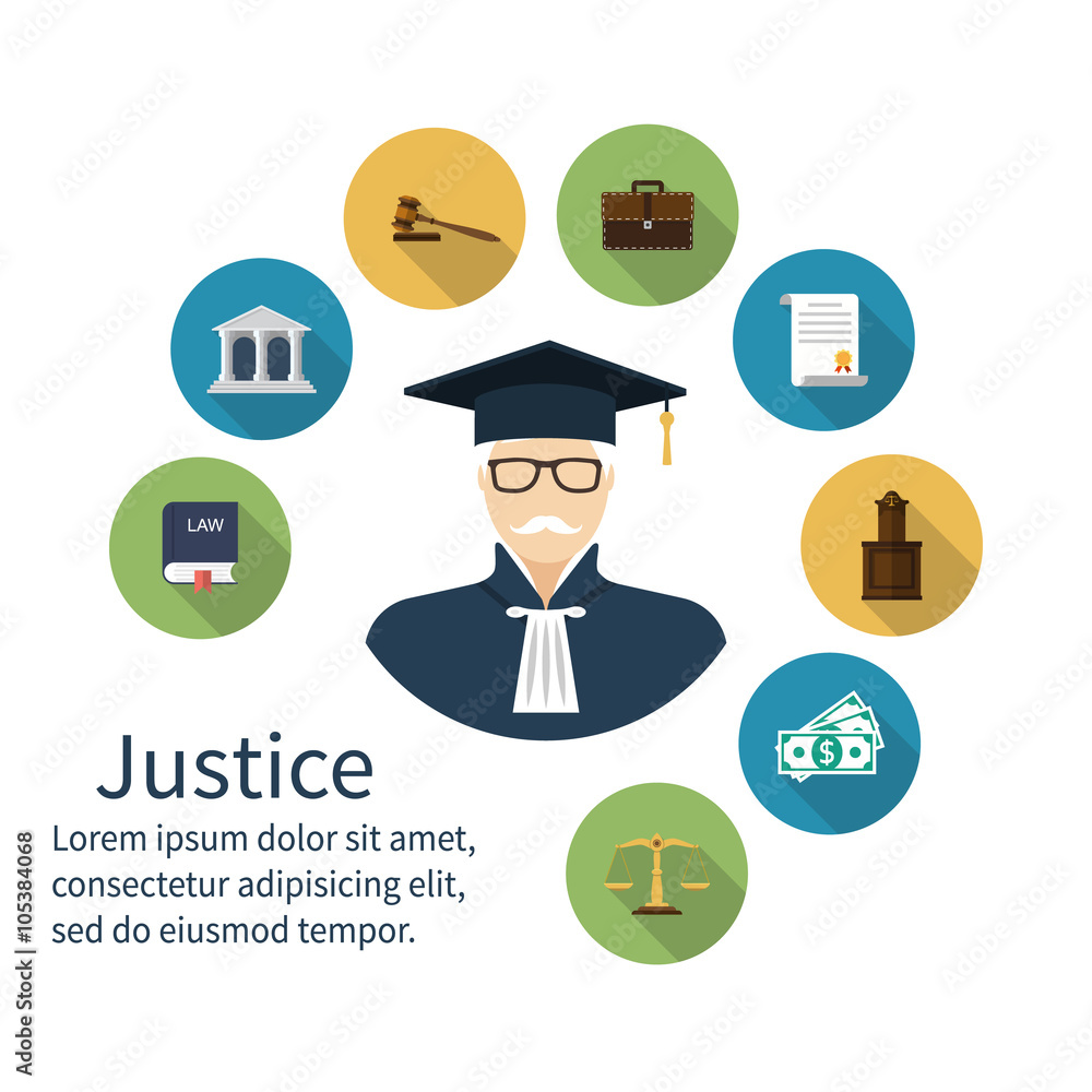 Judge icon. Icons symbol of law and justice. Concept law. Judge icon. Icons symbol of law and justice. Concept law.