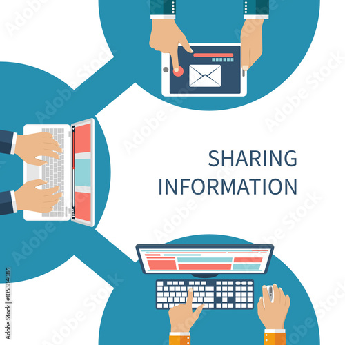 Sharing information concept vector. Social Network