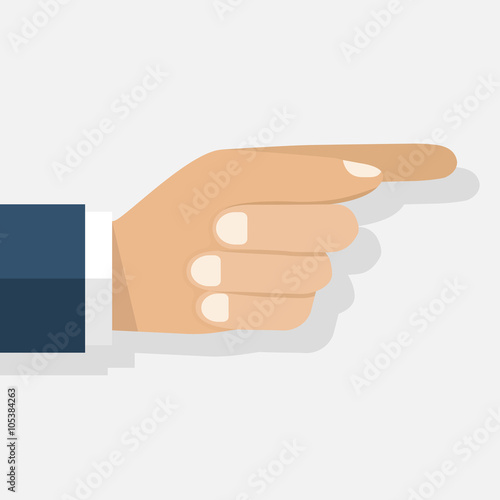Point the finger. Direction. Hand man pointing.