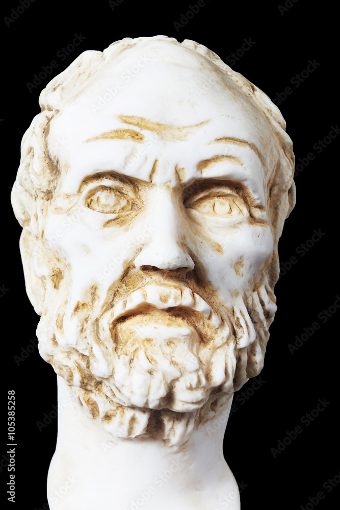 White marble bust of the greek philosopher Democritus White marble bust of the greek philosopher Democritus