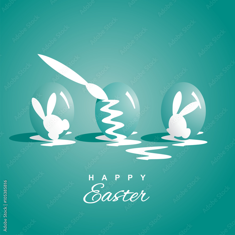 Coloring three Easter eggs sea green background Coloring three Easter eggs sea green background