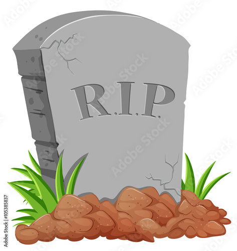 Grave stone on the ground