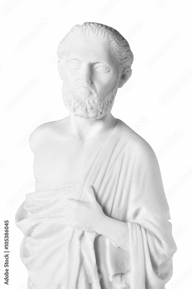 White marble bust of the greek physician Hippocrates White marble bust of the greek physician Hippocrates