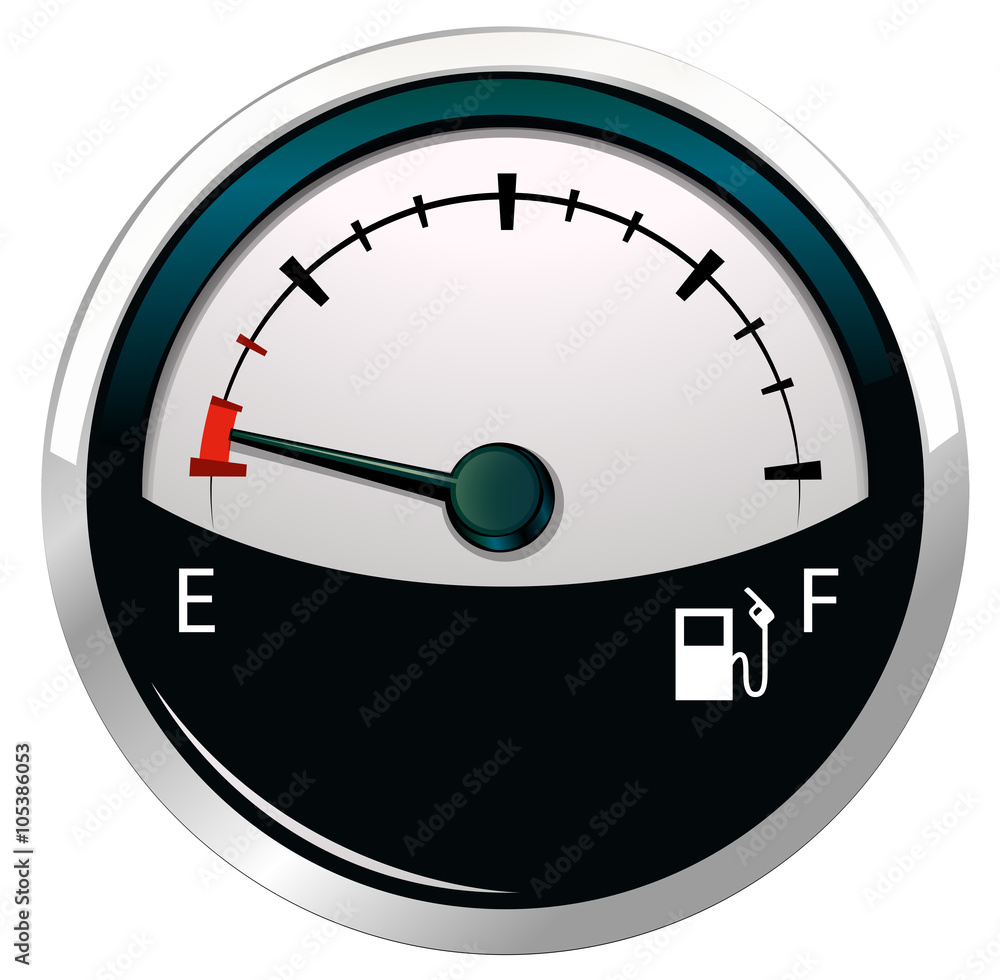 Naklejka premium Fuel gear with emphty tank