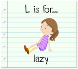 Flashcard letter L is for lazy