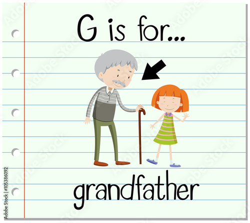 Flashcard letter G is for grandfather