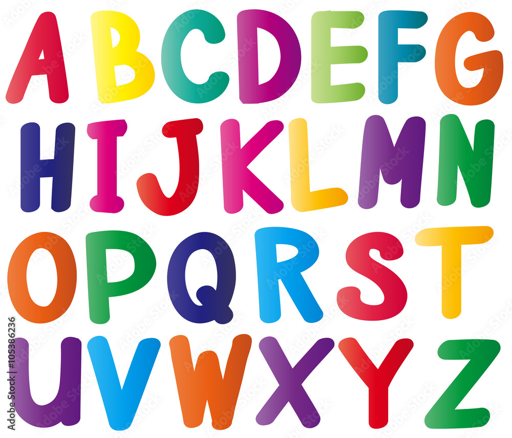 English alphabets in many colors English alphabets in many colors