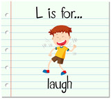 flashcard letter L is for laugh