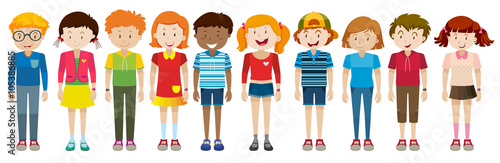 Simple characters of boys and girls