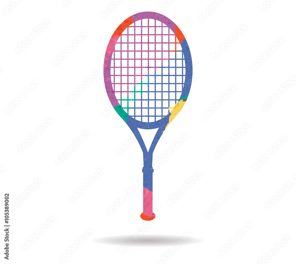 racket drawn painted icon vector