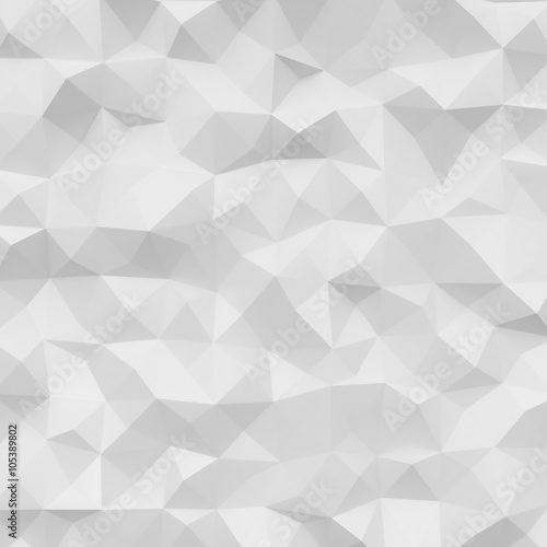 Photo of highly detailed polygon. White geometric rumpled triangular low poly style. Square. 3d render