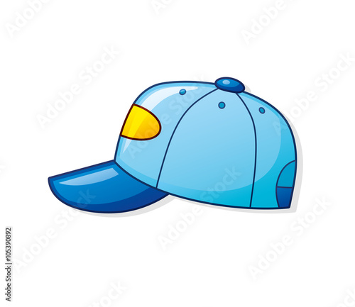 Blue baseball cap.
