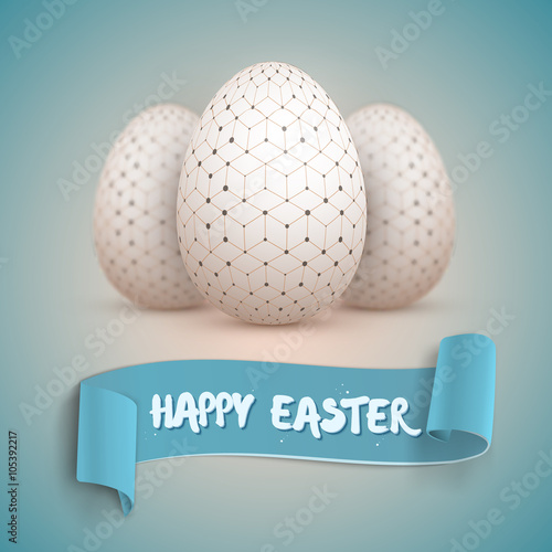Realistic Vector Easter Egg Set. Happy Easter Painted Vector Egg