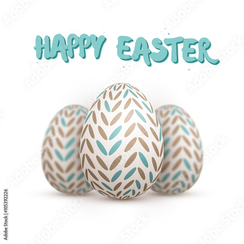 Realistic Vector Easter Egg Set. Happy Easter Painted Vector Egg