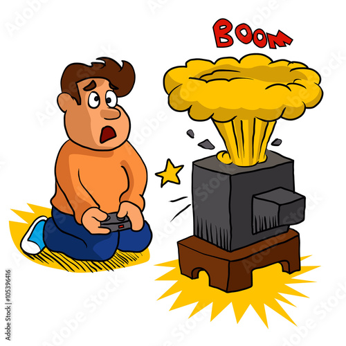 video game exploding
