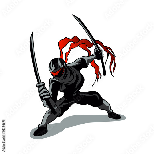 cartoon ninja in action