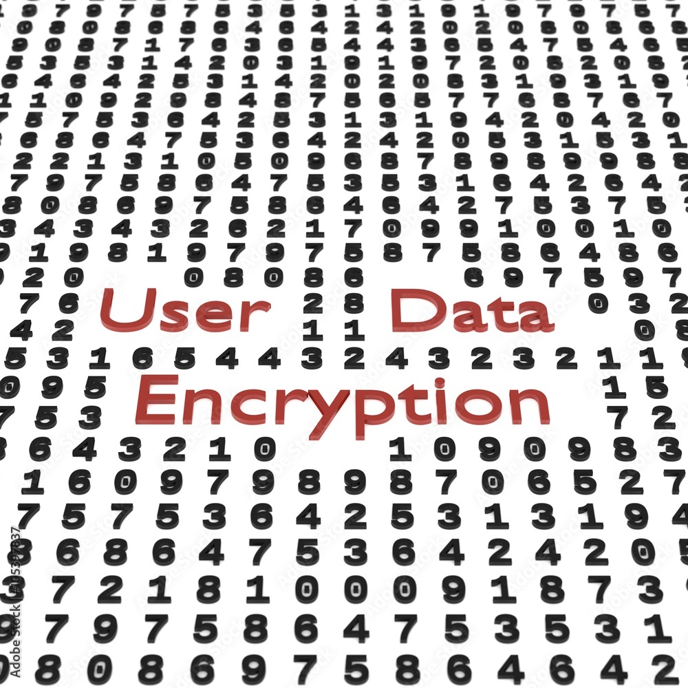 User data encryption concept illustration / Digital protect of personal ...