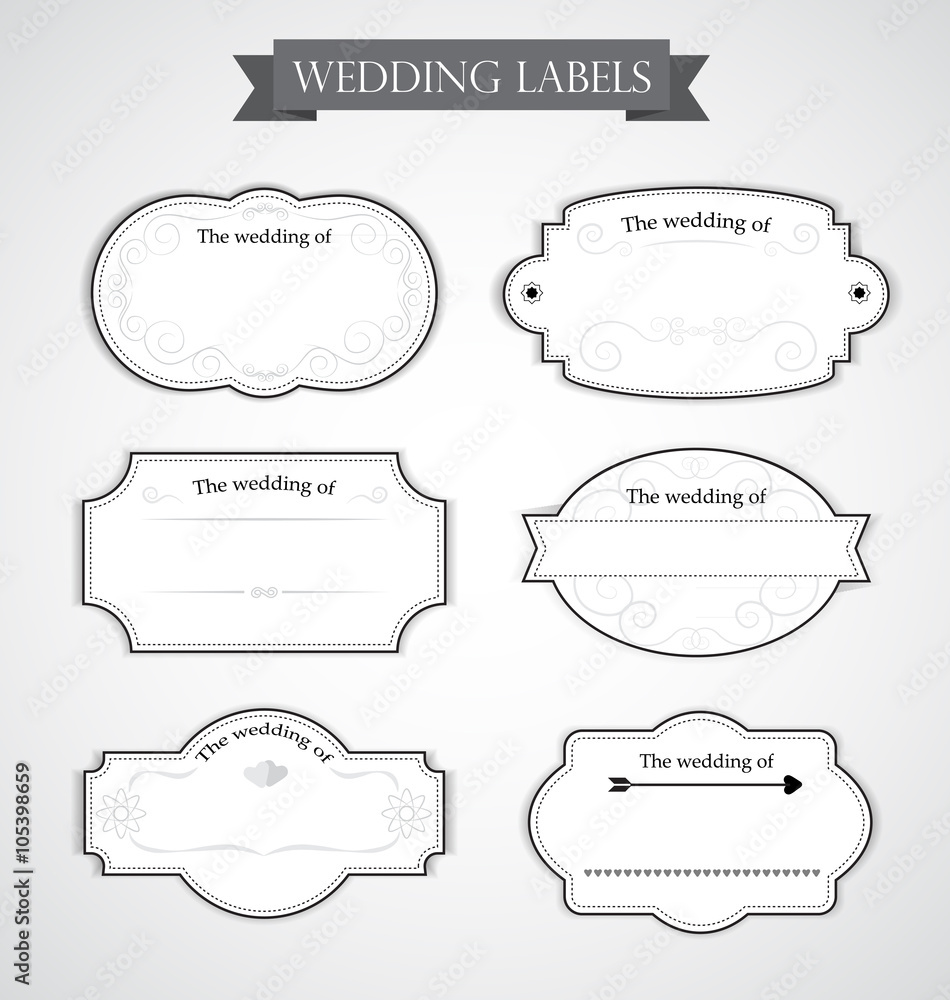 Vintage wedding labels
