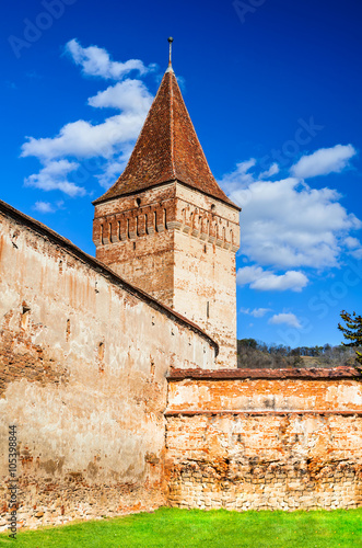 Mosna fortified church, Transylvania, Romania photo