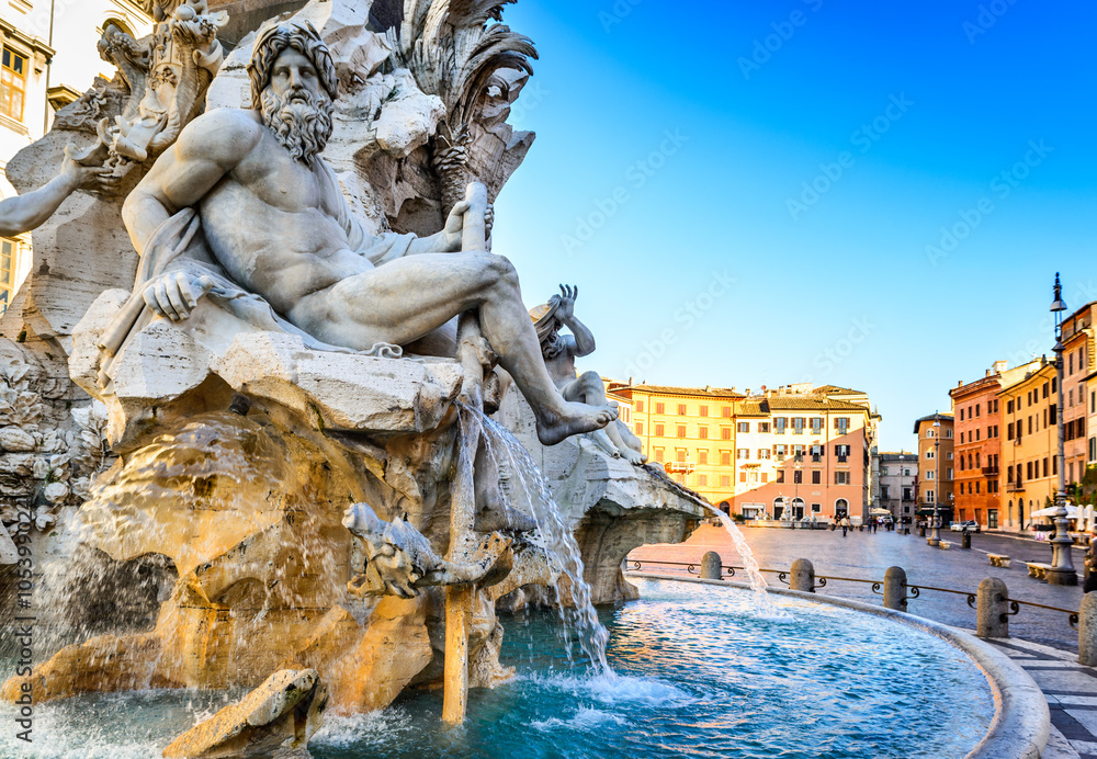 Naklejka premium Piazza Navona, Rzym we Włoszech